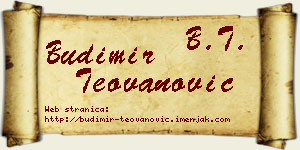 Budimir Teovanović vizit kartica